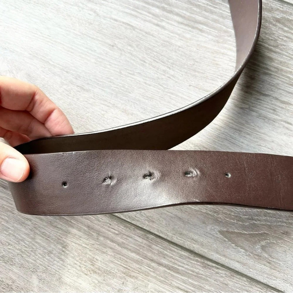 Vintage Jacob Jr Brown Leather  Rhinestones Floral Buckle Belt - Picture 11 of 14